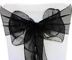 Sashes - Black - Organza