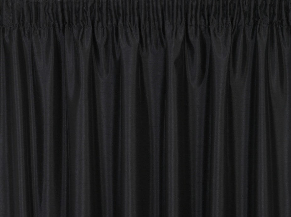 Pleated Draped Curtains - Black
