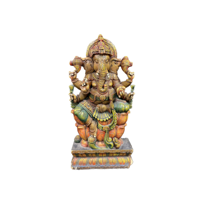 Ganesh - Colourful Wooden - 4ft