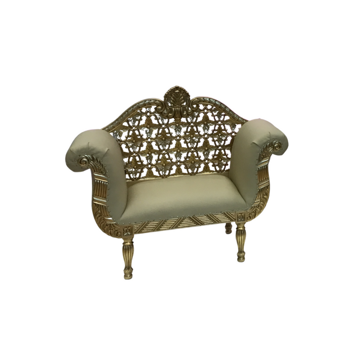 Maharani Gold Leather Side Chairs