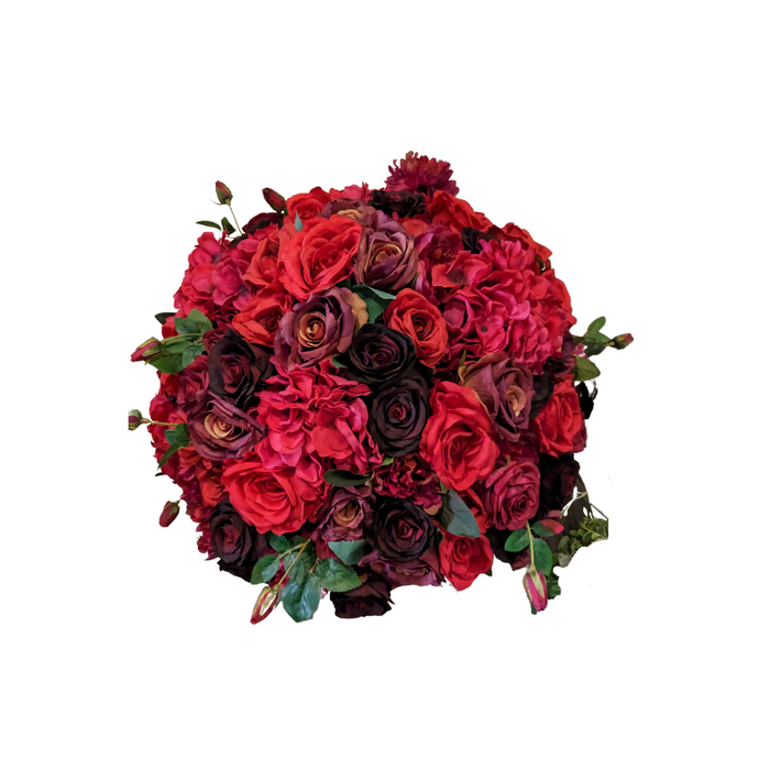 Silk Floral Ball - Red