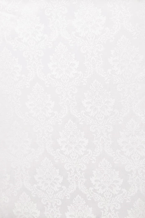 Linen - White - Damask - 120 Round